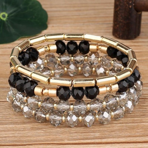 fashion noble wind concise glass mash up temperament woman multilayer bracelet