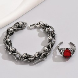 European and American fashion retro auspicious snake bracelet retro gem temper..