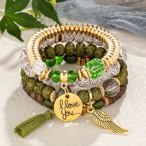 occidental style fashion concise Bohemia noble wind English tassel wings all-Purpose multilayer bracelet
