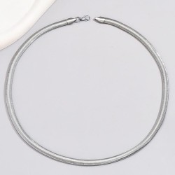 Fashionable and Simple Silver Blade Necklace Bracelet Men Jewelry Set