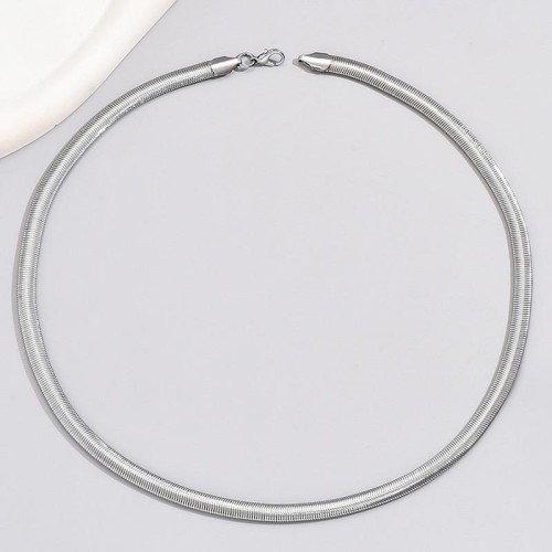 Fashionable and Simple Silver Blade Necklace Bracelet Men Jewelry Set
