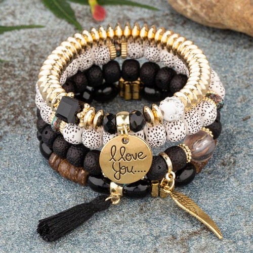 occidental style fashion concise Bohemia noble wind English tassel wings all-Purpose multilayer bracelet