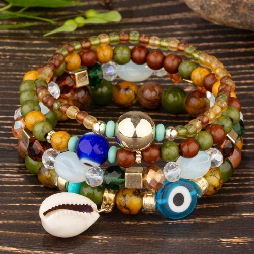fashion Bohemia noble wind Shells eyes accessories multilayer temperament lady bracelet