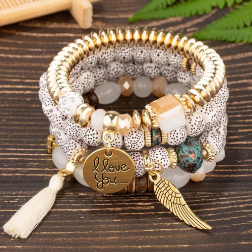 occidental style fashion concise Bohemia noble wind English tassel wings all-Purpose multilayer bracelet