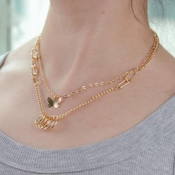1 fashion butterfly circle personality lady necklace