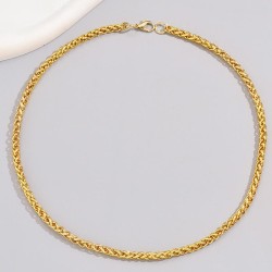 Fashionable and Simple Gold Flower Basket Chain Temperament Men Necklace