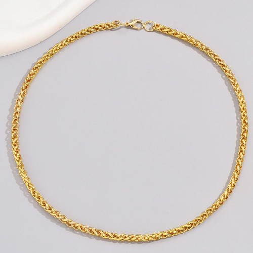 Fashionable and Simple Gold Flower Basket Chain Temperament Men Necklace