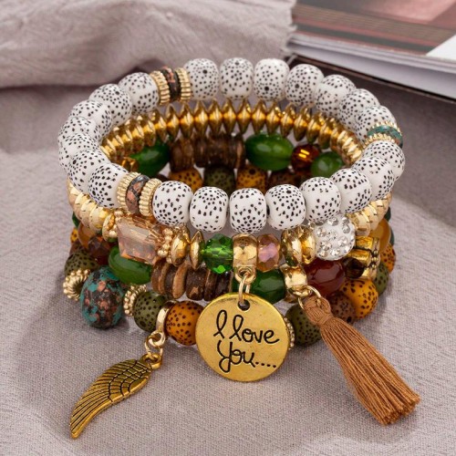 occidental style fashion concise Bohemia noble wind English tassel wings all-Purpose multilayer bracelet