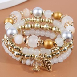 fashion concise noble wind branches and leaves crystal beads all-Purpose multi..