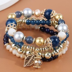 fashion concise noble wind branches and leaves crystal beads all-Purpose multi..
