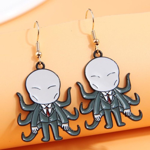 occidental style fashion black concise color cartoon series personality earrings