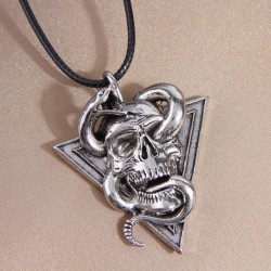 European and American Fashion Halloween Funny Retro Triangle Skeleton Men Necklace