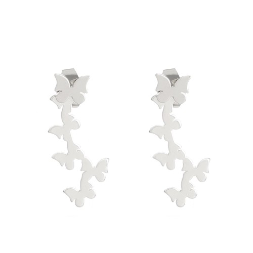 occidental style brief geometry stainless steel ear stud  personality samll cat butterfly love Earring
