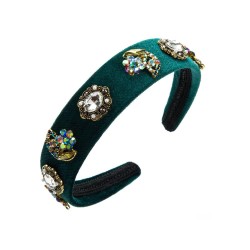  occidental style retro diamond flowers Headband woman velvet temperament Head..