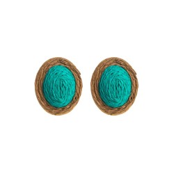 occidental style summer color ear stud Round weave brief Earring earrings