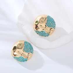 Korean style pellet surface textured buckleI fashion brief earrings  fresh all..