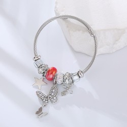  more bangle silver color Alloy butterfly Five-pointed star hanging ornaments ..