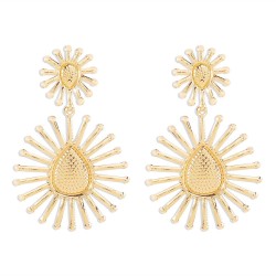 E fashion sun flowers pendant earrings  retro exaggerating flowers geometry ta..