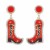 E Cowboy wind flash diamond earrings  creative geometry Alloy beads Street Snap ear stud woman
