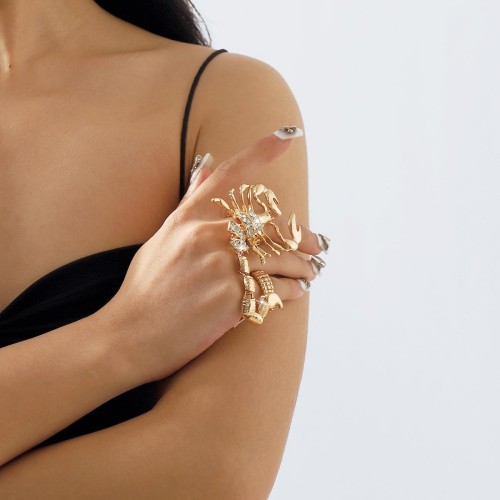 R exaggerating diamond chain ring  occidental style punk wind geometry trend woman