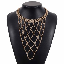 occidental style exaggerating chain necklace  luxurious fashion multilayer hol..