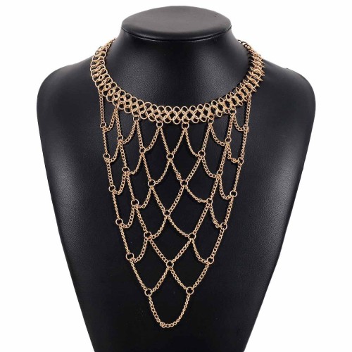 occidental style exaggerating chain necklace  luxurious fashion multilayer hollow clavicle chain