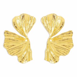 E retro creative silver leaf earrings  fashion exaggerating geometry sector Le..