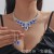  occidental style necklace set fashion high-end crystal necklace earrings two