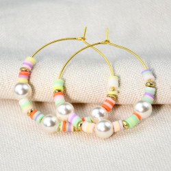 occidental style Earring color Pearl earrings woman all-Purpose circle buckle