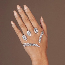 zircon flower bangle  occidental style luxurious personality opening fully-jew..