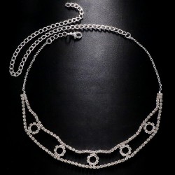 occidental style Rhinestone chain  fashion brief temperament Double layer circ..