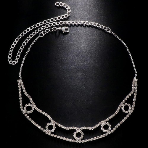 occidental style Rhinestone chain  fashion brief temperament Double layer circle necklace woman necklace