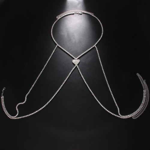 new chain lady love Rhinestone chain occidental stylebody chain