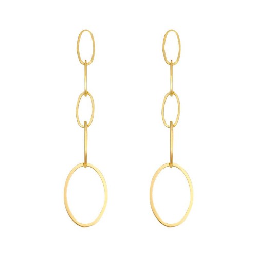 occidental style fashion brief exaggerating personality Metal circle chain long style earring exaggerating perso