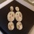 silver occidental style exaggerating Metal Oval earrings long style medium wind earring samll Ear
