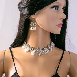 occidental style retro exaggerating diamond set  luxurious necklace Round Pear..
