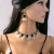 occidental style retro exaggerating diamond set  luxurious necklace Round Pearl tassel earrings woman