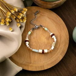 samll wind color beads bracelet  love bow Pearl woman