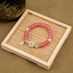 Chinese style flower  medium beads bracelet Pearl rope