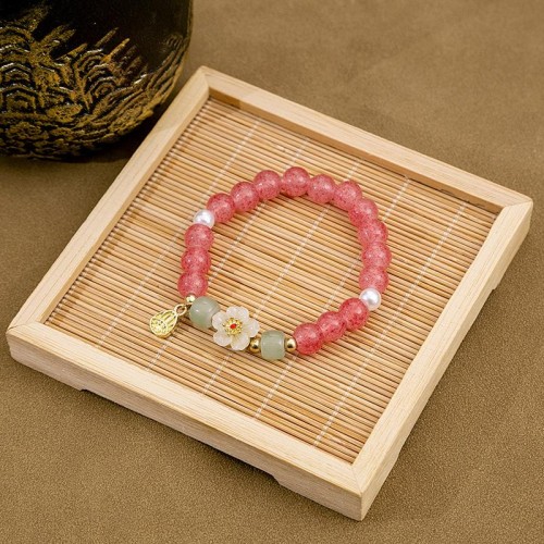 Chinese style flower  medium beads bracelet Pearl rope