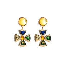 occidental style summer fashion medium gold earrings woman Alloy diamond high ..