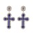 occidental style retro diamond cross earrings fashion temperament medium gold silver ear stud Earring