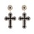 occidental style retro diamond cross earrings fashion temperament medium gold silver ear stud Earring