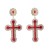 occidental style retro diamond cross earrings fashion temperament medium gold silver ear stud Earring