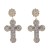 occidental style retro diamond cross earrings fashion temperament medium gold silver ear stud Earring