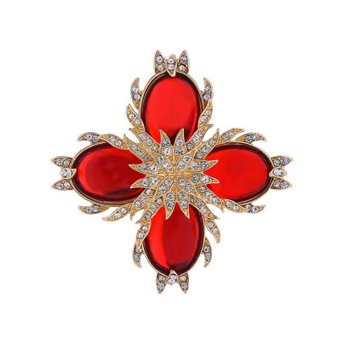  fashion cross brooch Alloy diamond retro flower high brooch
