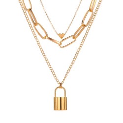 occidental style multilayer necklace woman creative retro brief Peach heart pe..
