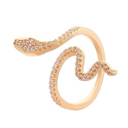 occidental style fashion embed zircon twining samll snake ring wind personalit..