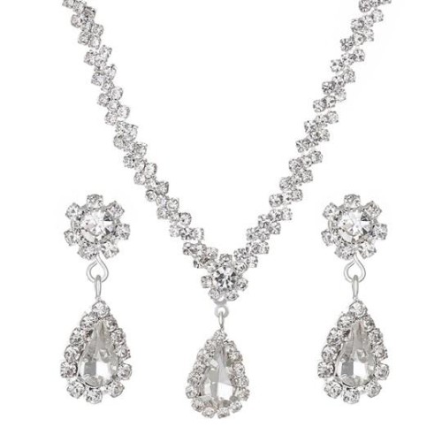 occidental style fashion claw chain bright fully-jewelled zircon drop necklace earring bride marrie