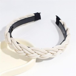 Koreains fashion twisted Headband widthPU leather frosting high pure color Hea..